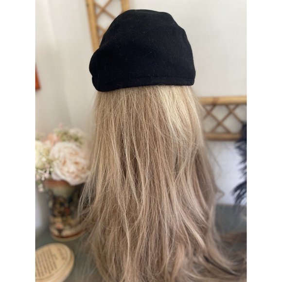 Country Gentleman Black‎ 100% Wool Newsboy Cap Hat Fitted Medium Size Vintage - Picture 9 of 16